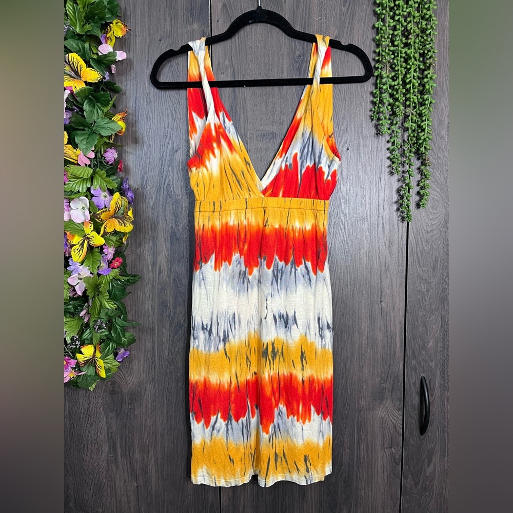 +💙2/$40💙Geri C Sleeveless Printed Plunging V Neck Mini Dress Size Medium